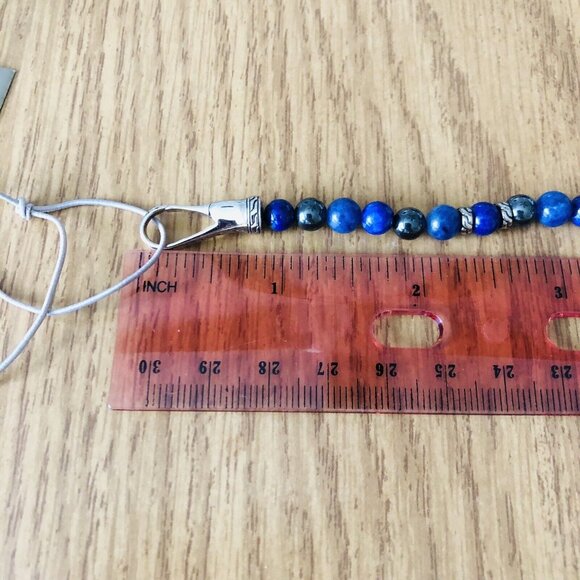 Brand New W/Tags John Hardy Lapis Lazuli, Sodalite & Hematite Bead Bracelet Sz M - Picture 8 of 9